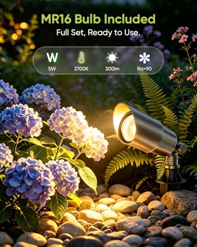 Solid Brass Low Voltage Landscape Spotlight