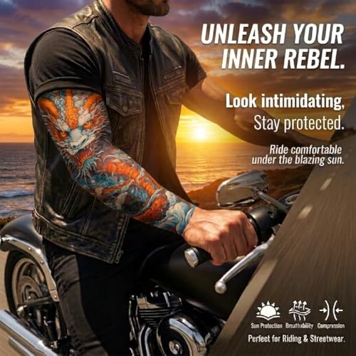 2 Pcs Dragon Tattoo Arm Sleeves (Dragon-3)