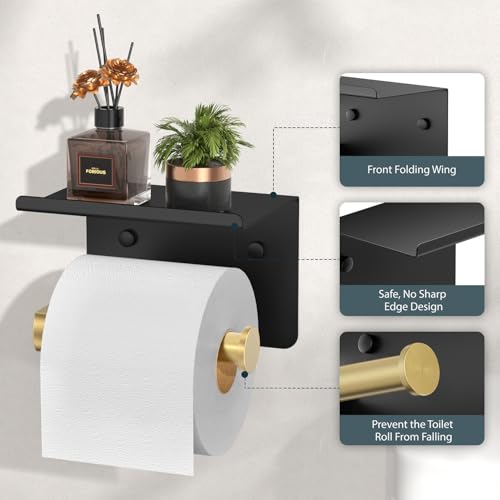 Toilet Paper Holder with Shelf