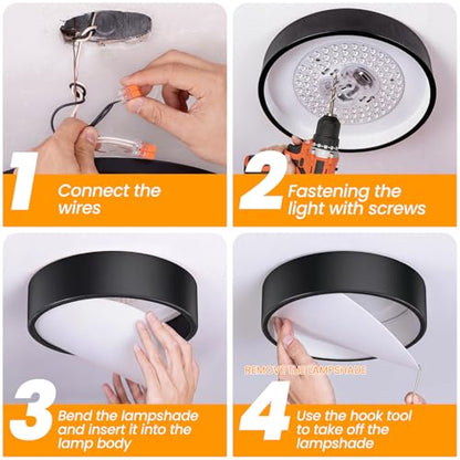 5CCT Dimmable LED Flush Mount Ceiling Light Fixture