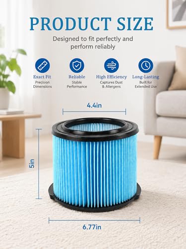 Vacuum Filter Compatible with Ridgid Shop Vac