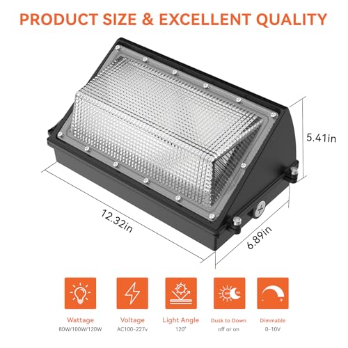 120W LED Wall Pack Light with Dusk