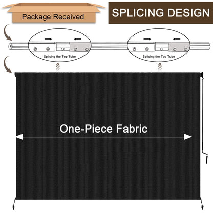 Outdoor Roller Shades for Patio (Black / 120"W x 96"H)