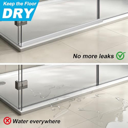 39" Shower Threshold Water Dam Self (39 Inch / Transparent)