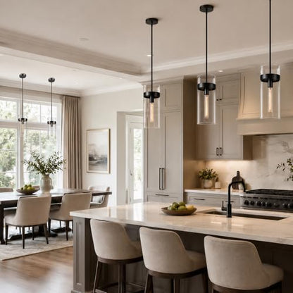 Modern Large 12 in Glass Kitchen Island Pendant Light