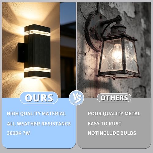 Plastic Square Outdoor Wall Lights 1 Layer