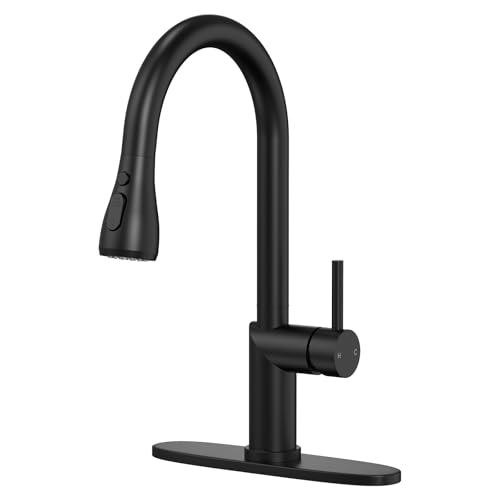 Kitchen Faucet with Pull Down Sprayer Kitchen Sink Faucets 2 Spray Modes 1 or 3 Hole Single Handle High Arc Stainless Steel