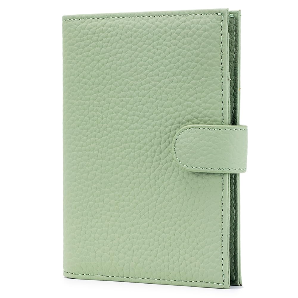 Leather RFID Passport Holder for Travel Women with Gift Box (Light Green)