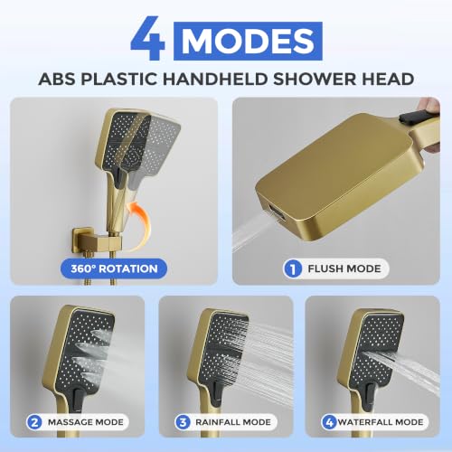 Wall Mount 3 Function Tub Shower Faucet Set