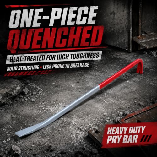 Heavy Duty Pry Bar Nail Puller Gray Red