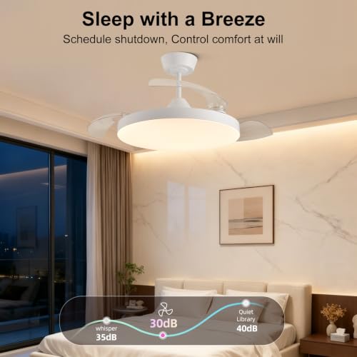 42 Inch Retractable Ceiling Fan