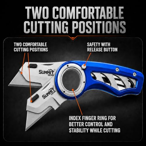 Folding Utility Knife Pocket Knife Box Cutter with Finger