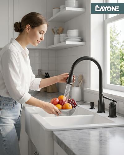 Matte Black 3 Holes Kitchen Sink Faucets with Separate Handle (Separate handle / Matte Black)