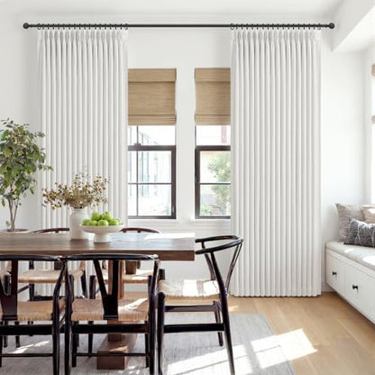 Beige White Blackout Curtains 84 Inch Long Pinch Pleated 2 Panels for Living (Beigewhite / 50"W x 84"L (Pack of 2))