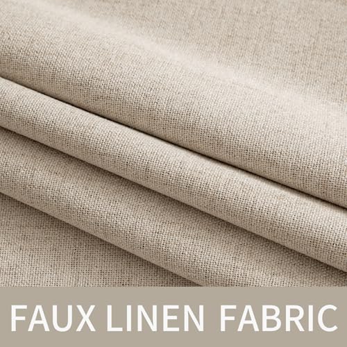 100% Blackout Linen Curtains for Bedroom 52x63 Inches Taupe (Taupe / 52"W x 63"L (Pack of 2))
