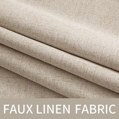 100% Blackout Linen Curtains for Bedroom 52x63 Inches Taupe (Taupe / 52"W x 63"L (Pack of 2))