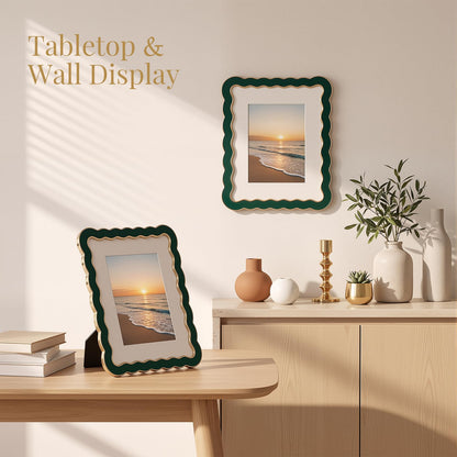 8x10 Scalloped Wavy Metal Picture Frame (Hidden Jade / 8x10)