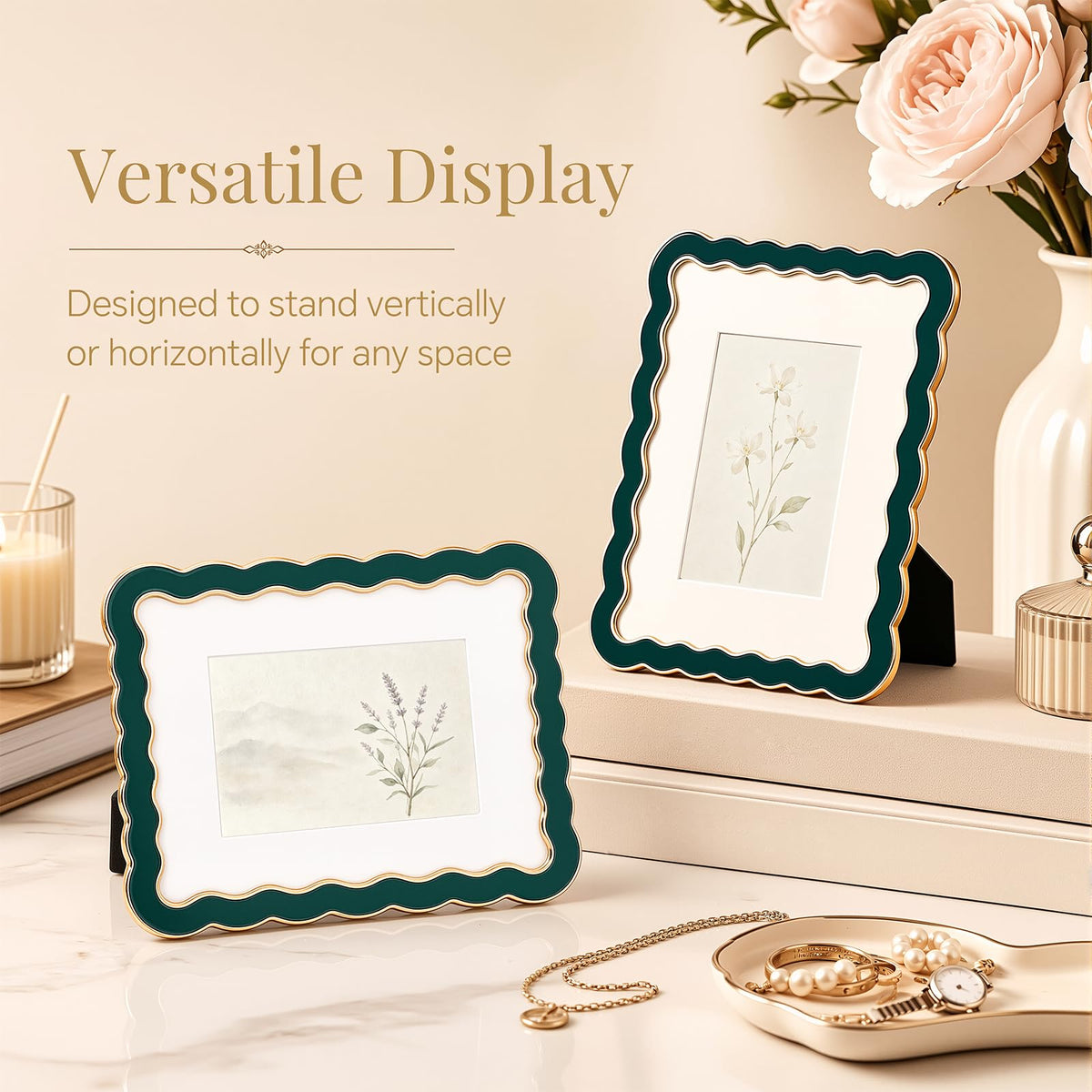 8x10 Scalloped Wavy Metal Picture Frame (Hidden Jade / 8x10)