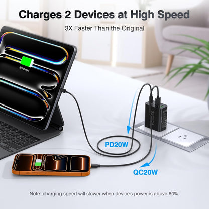 2Pack] 40W USB C Charger Block (2Pack White+Black / 40W)