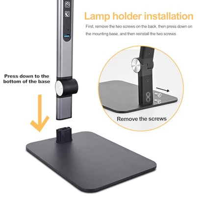 LED Desk Lamp for Home Office with Full Spectrums Eye Care (Black)