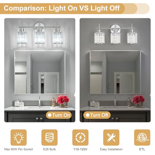 Crystal Bathroom Light Fixtures