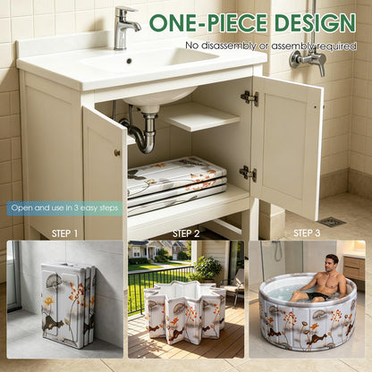 Portable Bathtub for Adults 164 Gal (B-Lotus / 47.2x21.7 Inch)