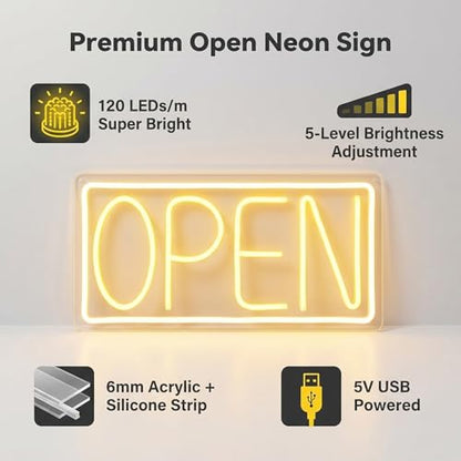 Open Neon Sign for Business (open)