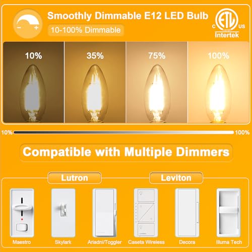 E12 Candelabra LED Bulbs Dimmable