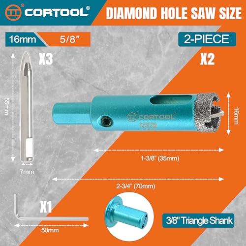 5 8 Inch Diamond Hole Saw with Pilot Drill Bit (5/8 Inch (16mm) 2-Pack)