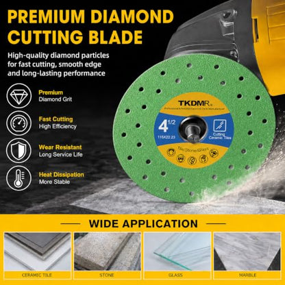 4-1/2 inch Tile Cutter Diamond Saw Blade for Angle Grinder,Diamond Blade,Individually Packaged Diamond Cutting Wheels, Perfect for Miter saws, Tile Cutters, and Lapidary Tools