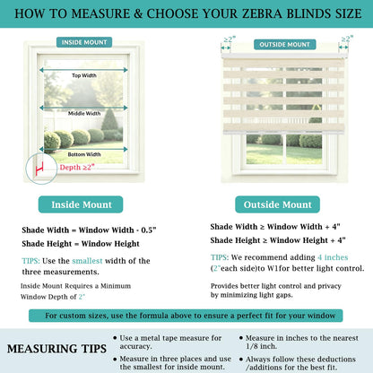 Custom Size Linen Cordless Zebra Blinds for Windows (Linen Beige / CUSTOM SIZE)