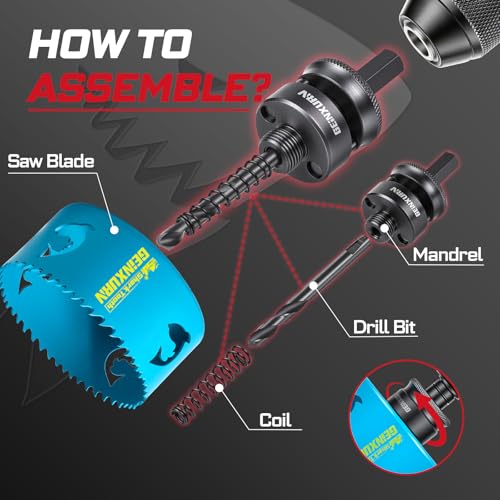 3-1/2 Inch(89mm) Hole Saw, 1PC HSS Bi-Metal Hole Saw Kit with Shark Tooth Hole Cutter for Wood,Drywall, PVC Boards and Thin Metal (1 PCS 3-1/2")