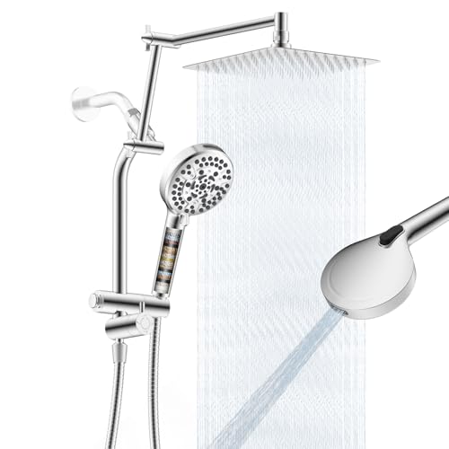 All Metal Rain Shower Head with Handheld Spray Combo