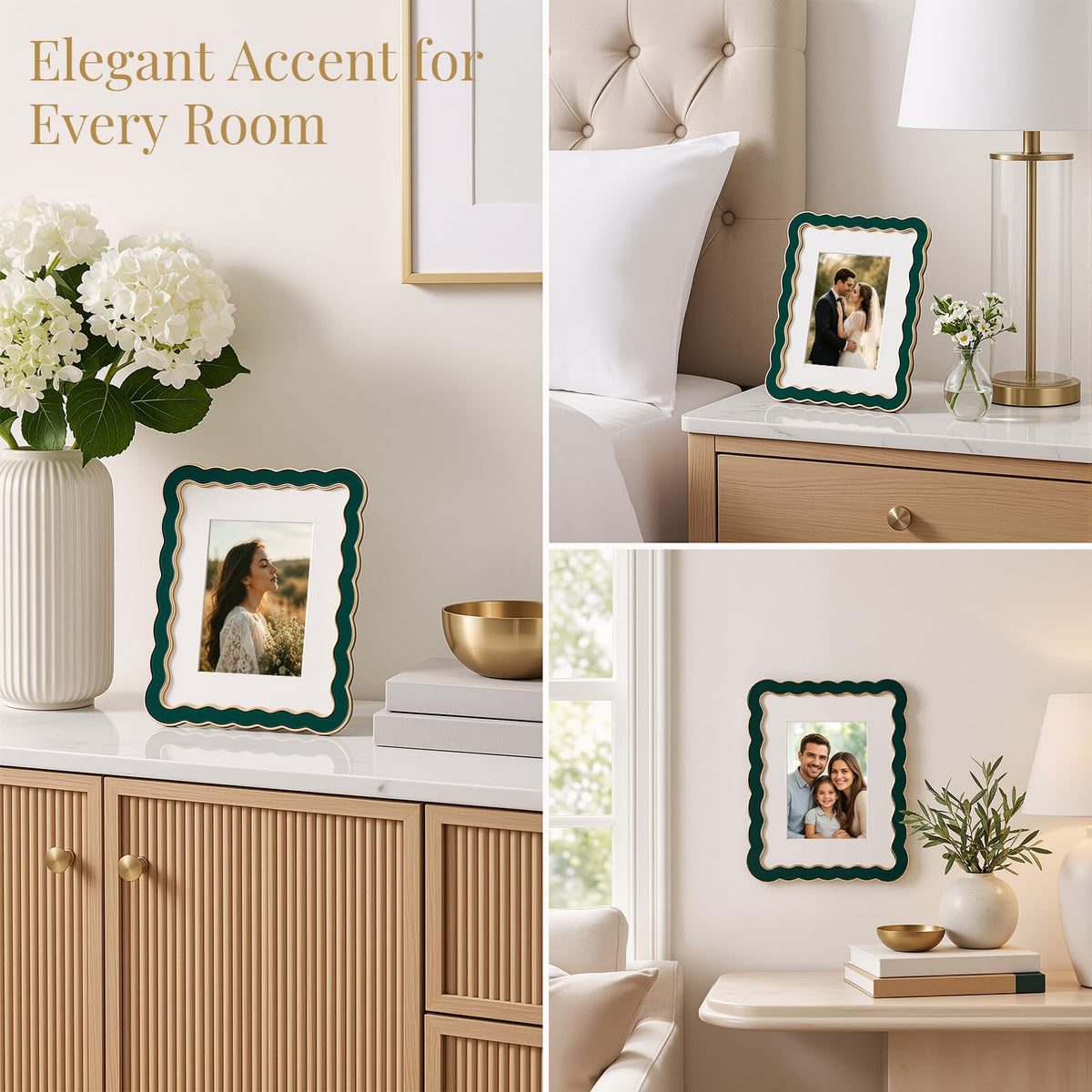 8x10 Scalloped Wavy Metal Picture Frame (Hidden Jade / 8x10)