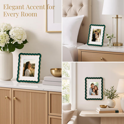 8x10 Scalloped Wavy Metal Picture Frame (Hidden Jade / 8x10)