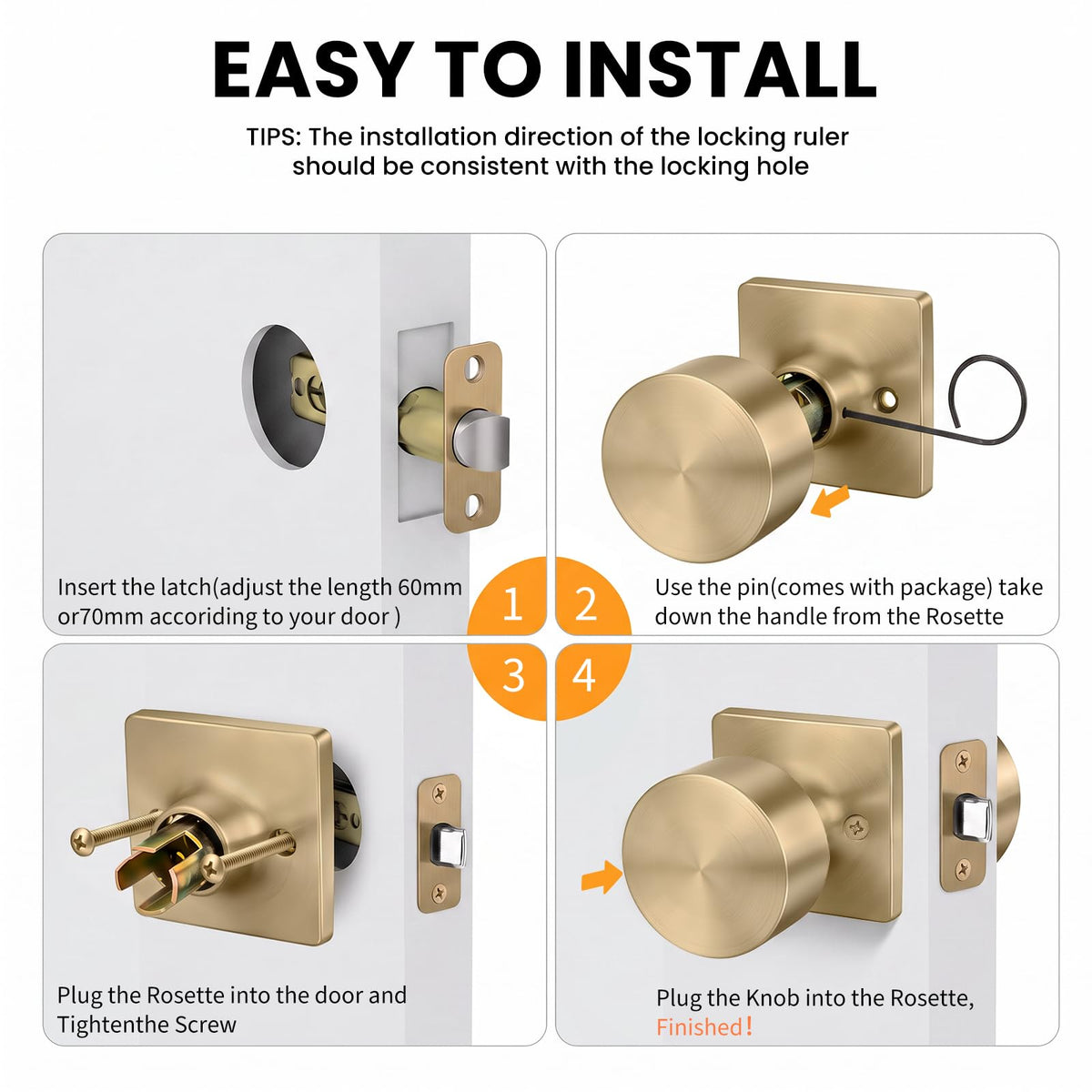 Champagne Bronze Closet Door Knobs (Champagne Bronze)