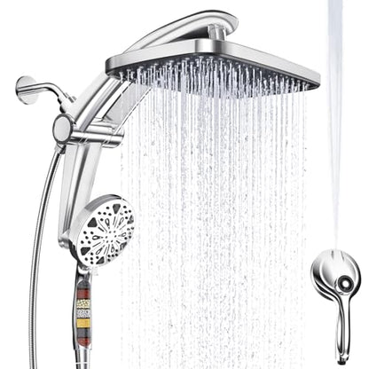12 Inch High Pressure Rain Shower Head with Handheld Spray Combo (Chrome)
