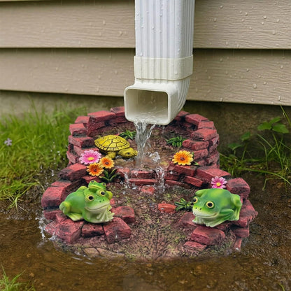 Turtles Gutter Downspout Splash Block Guards Diverter Rain Down Spout Drain Extension Covers Decorative Garden Statues Outdoor Decor for Yard Lawn Patio Frog (Red)