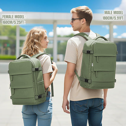 Travel Backpack For Women Men (Gray Green / 25 liters)