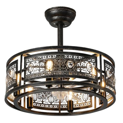 Caged Ceiling Fan with Light