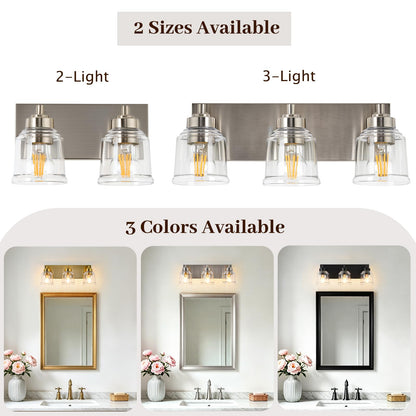 Brushed Nickel Bathroom Light Fixtures (Brushed Nickel / 3 Lights)