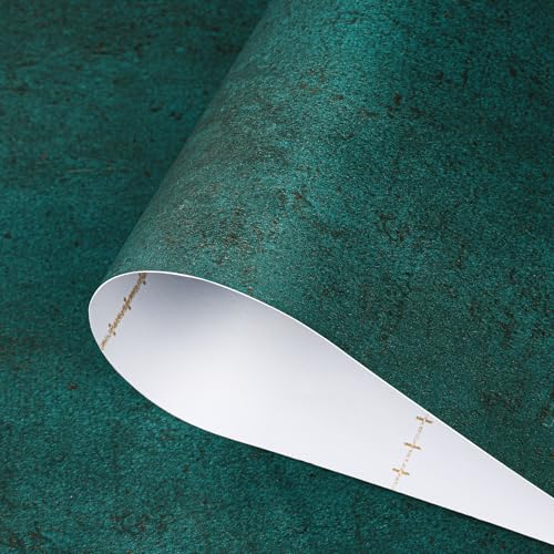 Dark Green Limewash Wallpaper Peel and Stick Teal Concrete Wallpaper Green Cement Textured Basement Concrete Contact Paper Waterproof