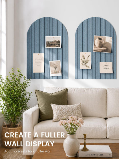Large Arched Felt Bulletin Board 35.4''×23.6'' (Coastal Haze)