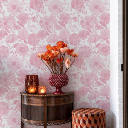 Wallpaper Peel and Stick Boho Floral Contact Paper Removable Self Adhesive Waterproof Wall Paper for Cabinets Bedroom Decorative