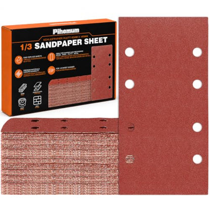 Sandpaper Sheets 8 Hole Hook and Loop