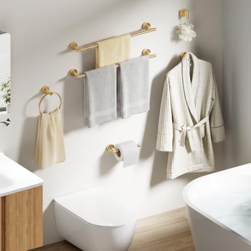 Brushed Gold Bathroom Accessories Set