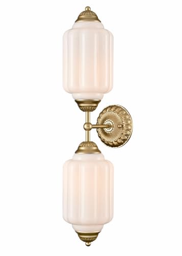 Vintage Milk Glass Gold Wall Sconce with Brass Finish