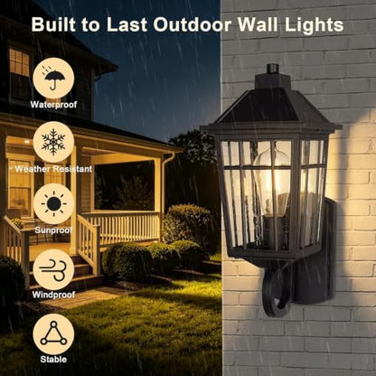 2PK 15" Outdoor Porch Light Wall Mount (11-BK-2PK)