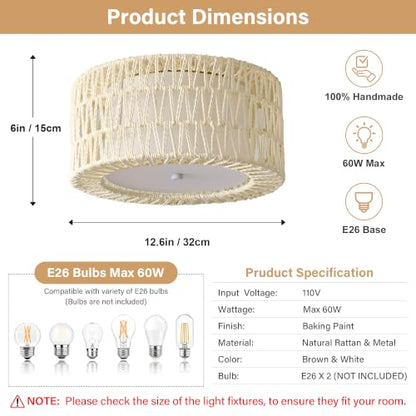 Boho Flush Mount Ceiling Light