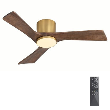 42 Inch Ceiling Fan with Light and Remote (Gold/Walnut / 42")